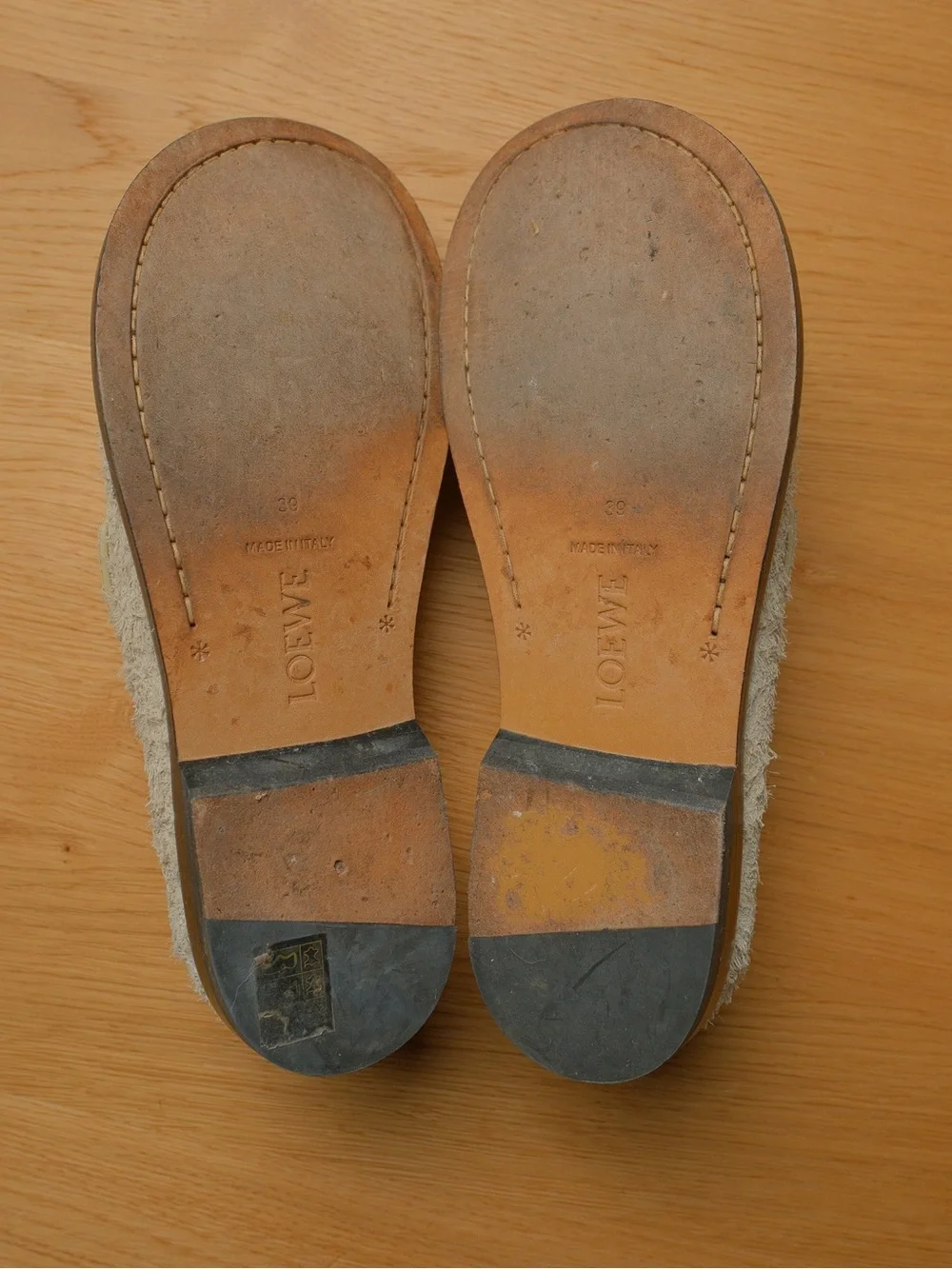 Loewe Campo Brushed Suede Loafers Canvas Soft White Women’s sz 39